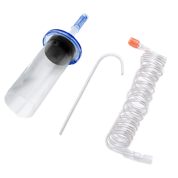 SYRINGE 200ML W/60" QFT 50/CS