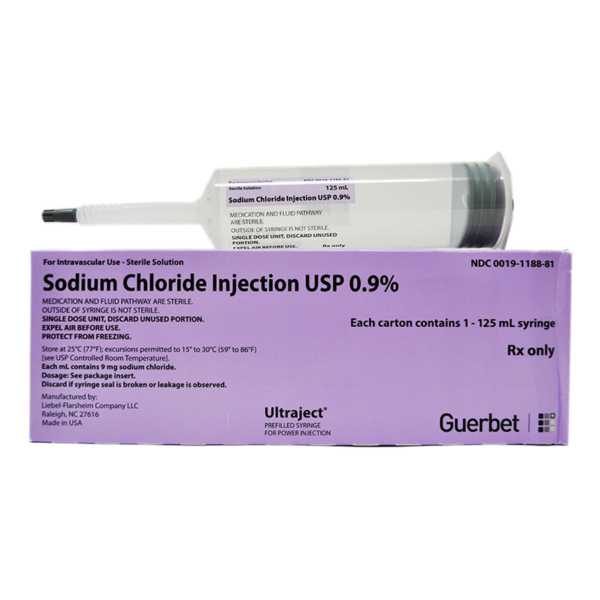 GUERBET SODIUM CHLORIDE  0.9% 125ML *PF* 20/BX