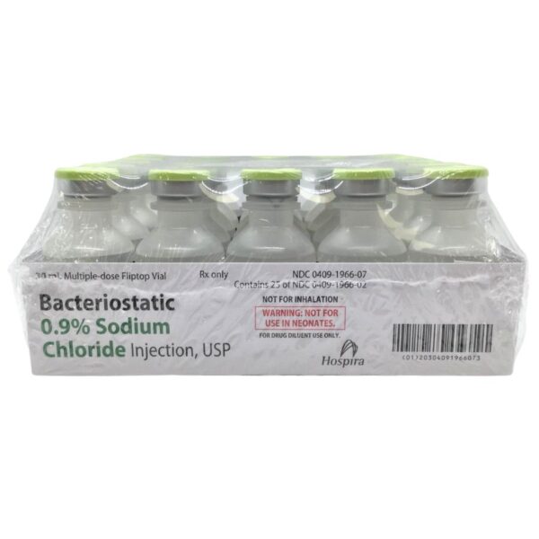 SODIUM CHLORIDE BACTERIOSTATIC 0.9% 30ML 25/PK