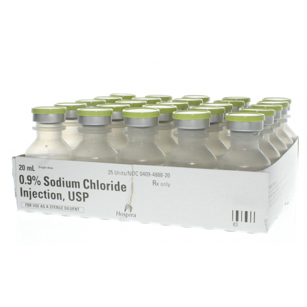 PFIZER SODIUM CHLORIDE 0.9 20ML VIAL 25/PK