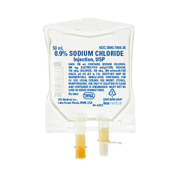 ICUMED SODIUM CHLORIDE 0.9 50ML BAG 80/CS