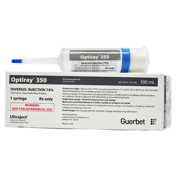 GUERBET OPTIRAY 350 100ML PF 20/BX