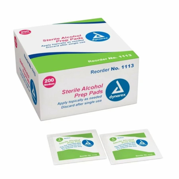 DYNAREX 1113 ALCOHOL PREP PAD MD 200/BX