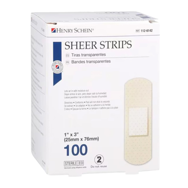 ADHESIVE BANDAGE 1X3" SHEER 10