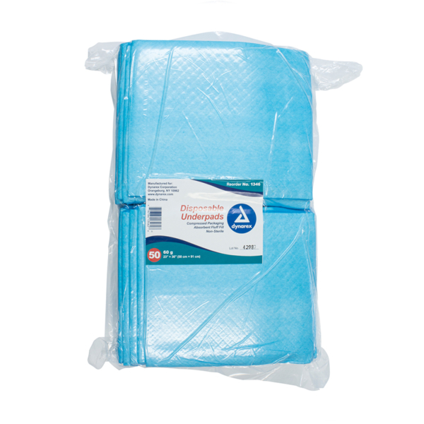DYNAREX DISPOSABLE UNDERPAD 23X36" 50/BG