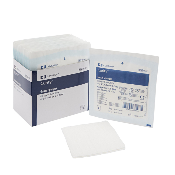 GAUZE SPONGE 12PLY 4"X4" ST 25/TRY