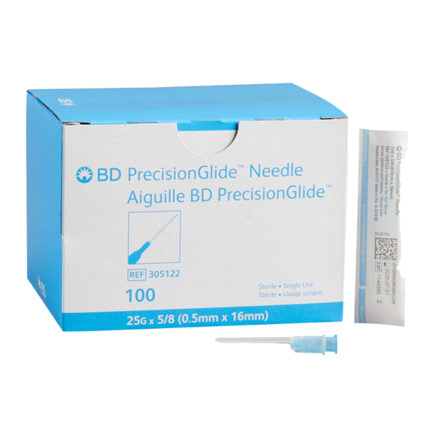 BD NEEDLED 25GX5/8" 100/BX P