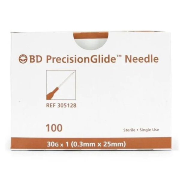 BD NEEDLE 30GX1"  100/BOX