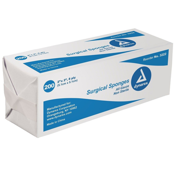 DYNAREX 3222 GAUZE N/S 2X2 8PLY 200/BX