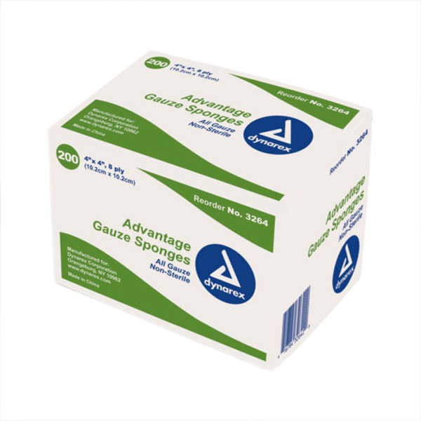DYNAREX 3264 GAUZE N/S 8 PLY 4X4