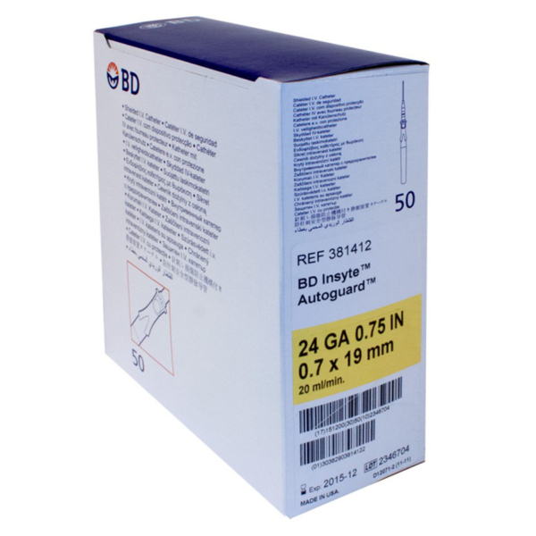 BD ANGIOCATH 24GX75" AUTO 50/B