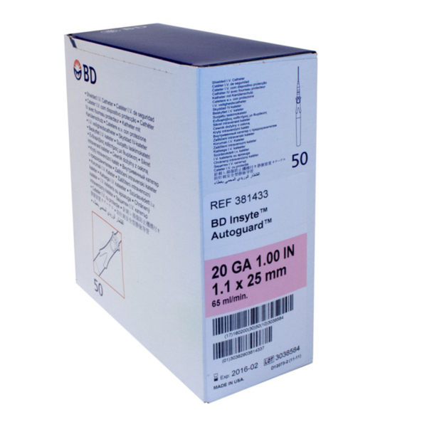 BD ANGIOCATH 20GX1" AUTO 50/BX