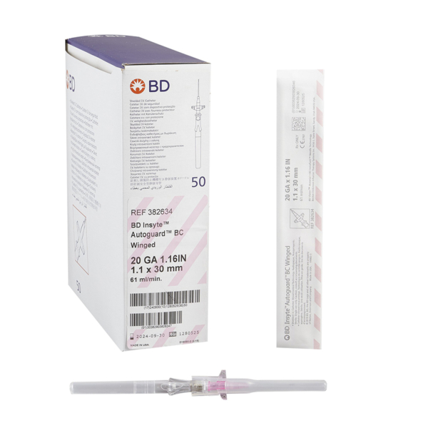 BD IV CATH WINGED 20Gx1.16" 50/BX