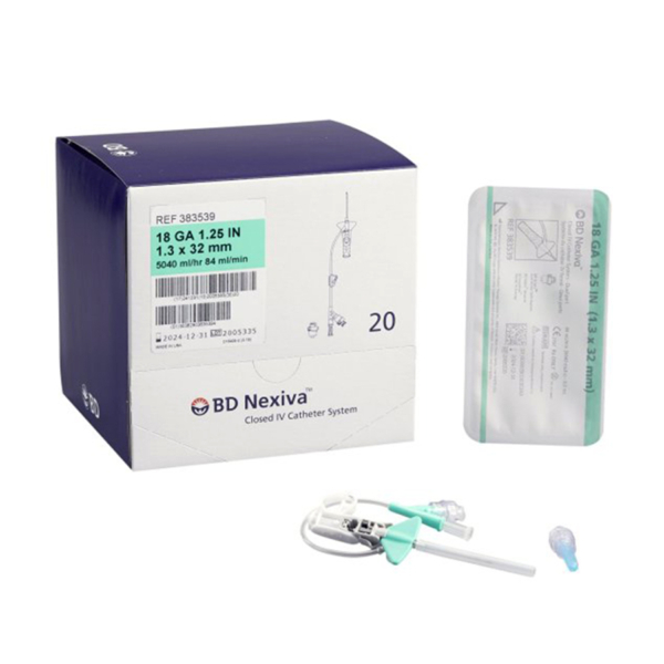 BD CLOSED IV CATH DUAL 18Gx1.25"