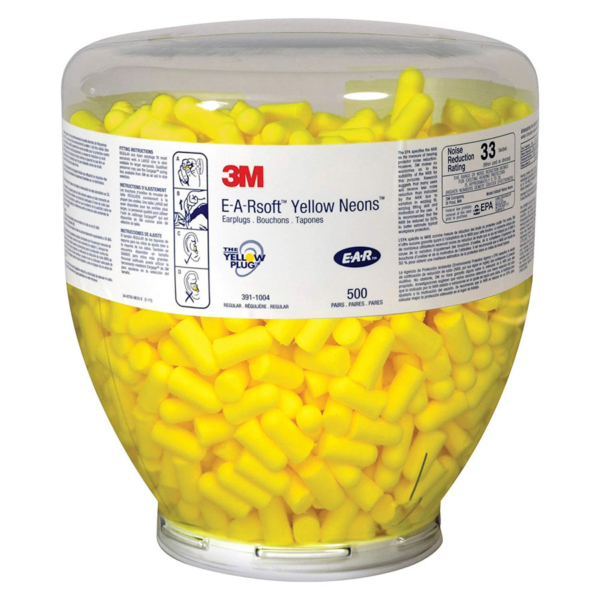 EAR PLUGS YELLOW NEON 500/CAN