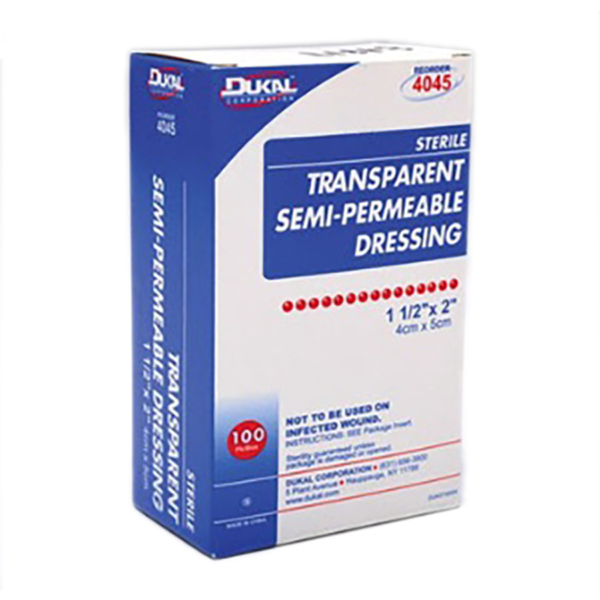 DUKAL SEMI-PERMEABLE DRESSING 1.5X2 100/B