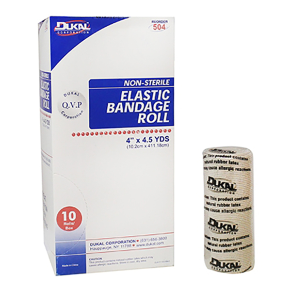 DUKAL 504 ELAST BANDAGE 4X4.5 HOOK 10/BX