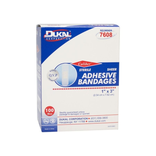 DUKAL 7608 ADHESIVE STRIP 1x3" 100/BX