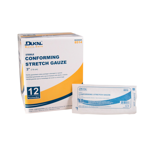DUKAL 8514 STRLE BASIC CARE GAUZE 3" 12/B