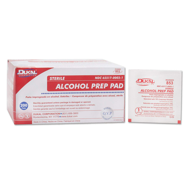 DUKAL ALCOHOL PREP PAD MED 200/BX