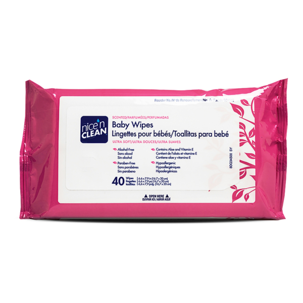 NICE N CLEAN BABY WIPE SOFT PK 40/BX