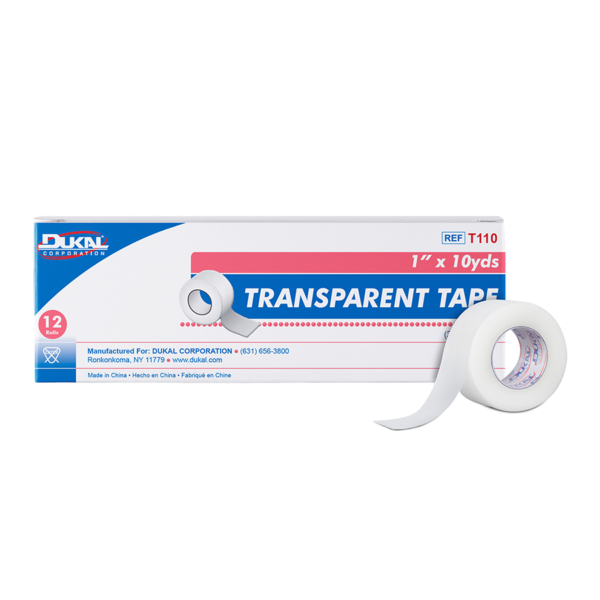 DUKAL TRANSPARENT TAPE 1"x10yd 12RL/BX